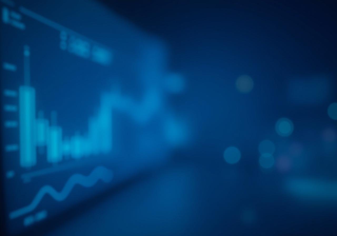 Sophisticated financial data dashboard with quantitative growth charts