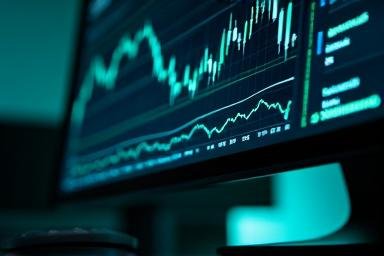 Financial dashboard showing predictive modeling charts